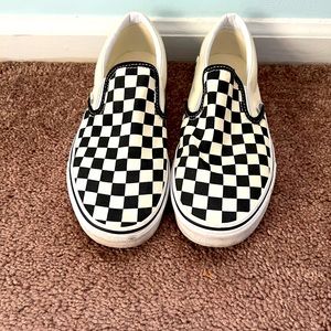 Vans checkered black and white slip on shoes. Women’s size 10.